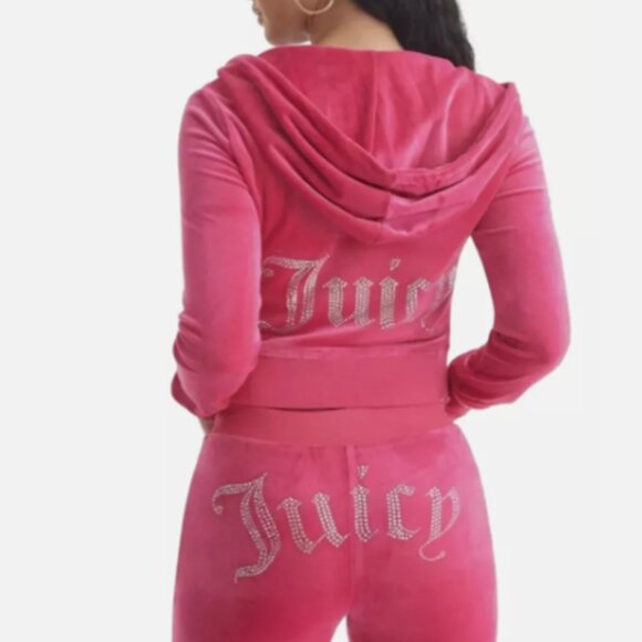 NWT! S JUICY COUTURE OG BLING TRACKSUIT - Pink Party - Pants Hoodie SMALL- NWT! - Picture 4 of 4